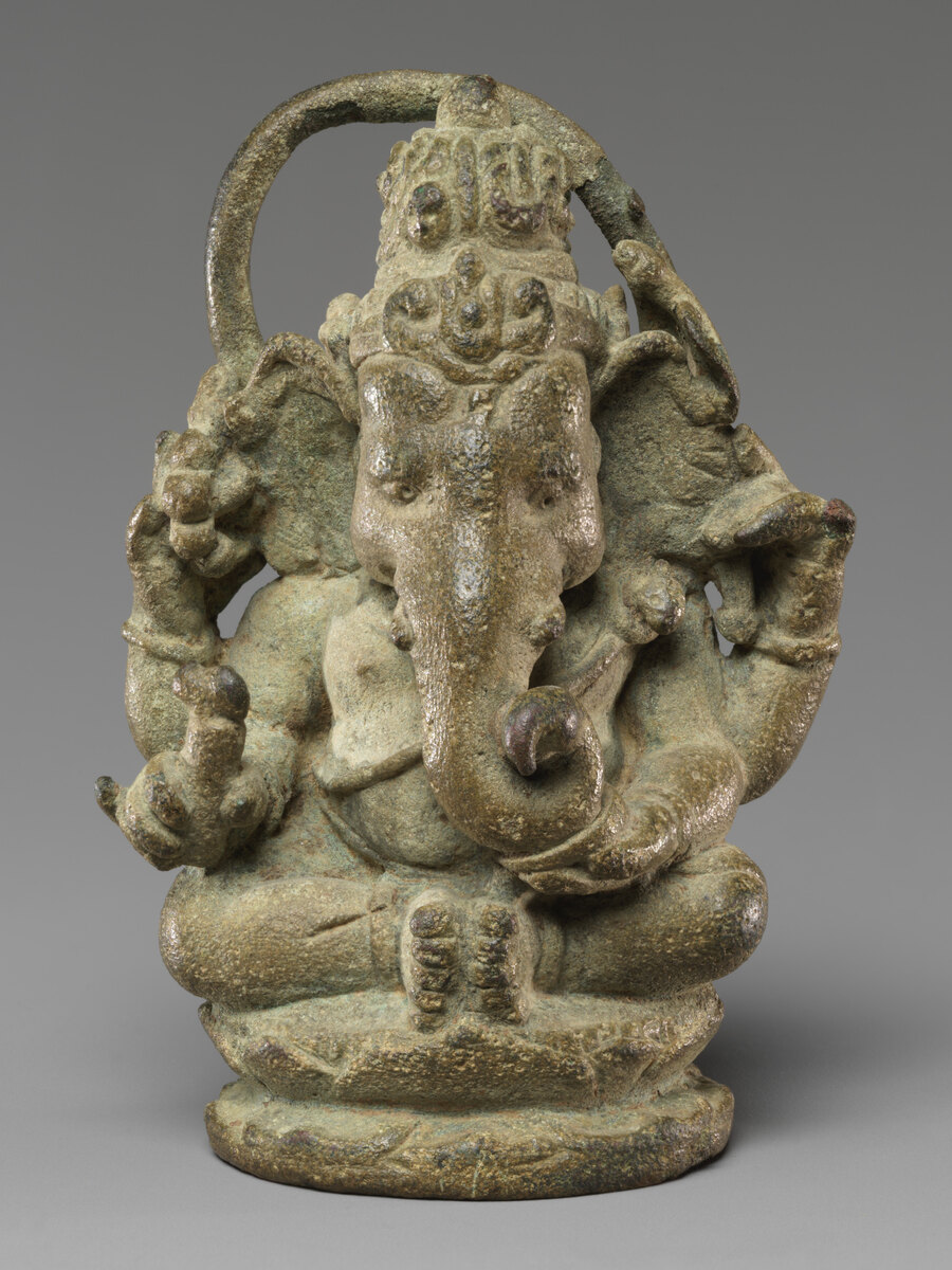 Ganesha duduk bertangan empat, perunggu, Jawa, abad ke-9, Metropolitan Museum of Art